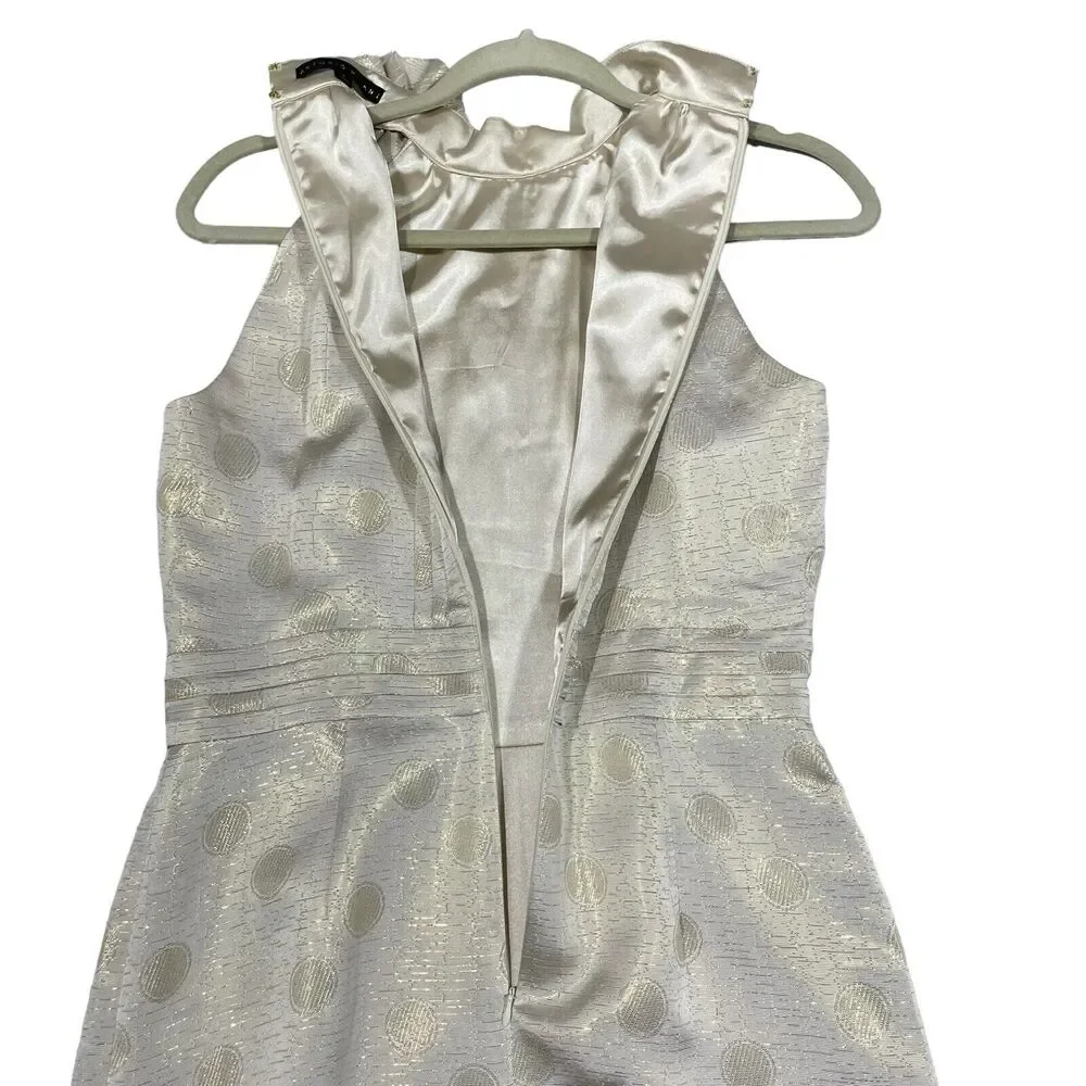 ANTONIO MELANI silk Sheath Dress Women 4 Halter Slimming Quiet Luxury Comfort - Picture 9 of 11